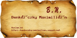 Benkóczky Maximilián névjegykártya